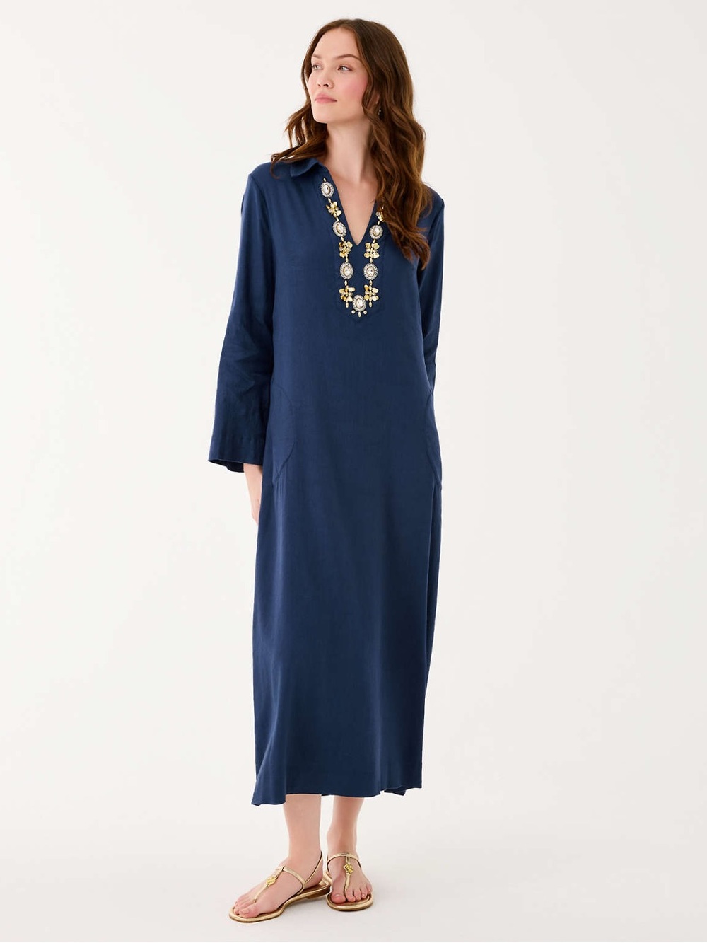 LILLY PULITZER SIMONA DRESS - LOW TIDE NAVY Large NWT